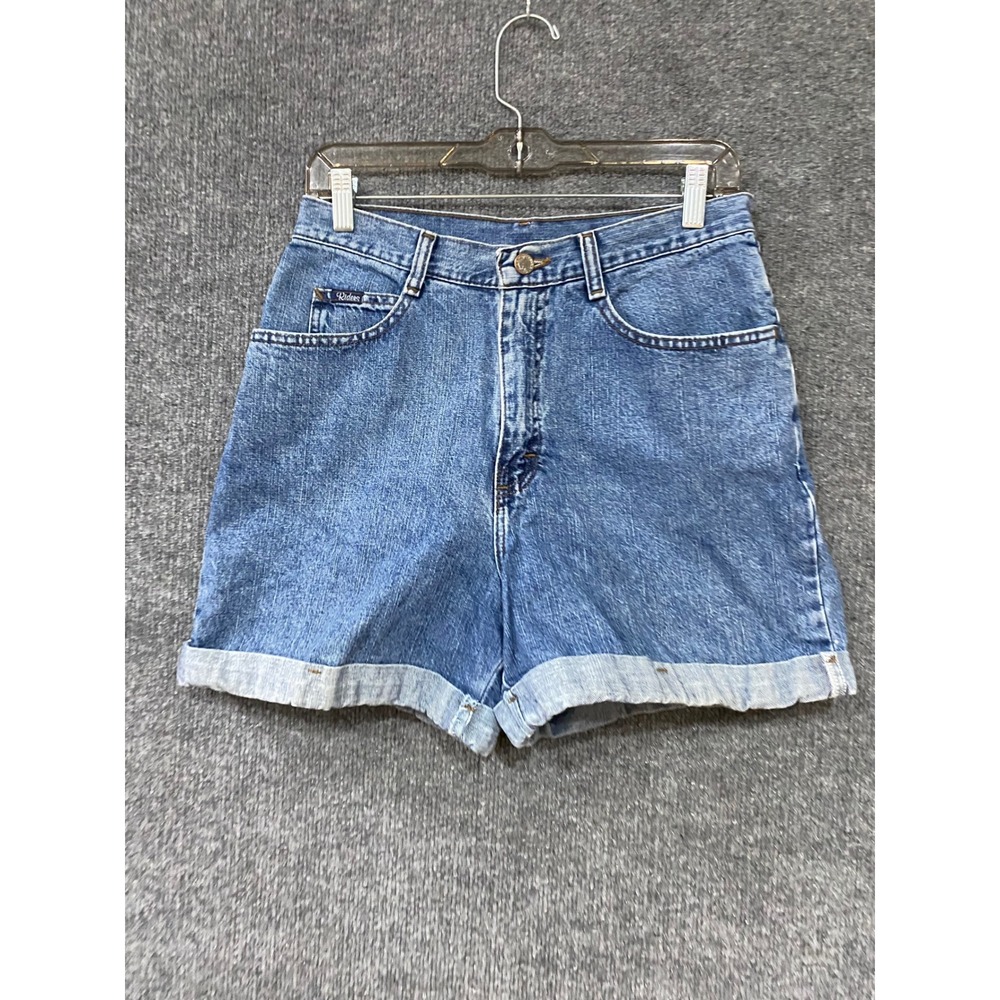 Riders by Lee Vintage High Waisted Denim Shorts Medium Wash Blue Cuffed Size 10
